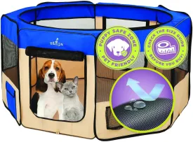 Dog Playpen Medium 45"X45"X24" Pop up Portable Playpen for Dogs and Cat, Foldable | Indoor/Outdoor Pen & Travel Pet Carrier   Carrying Case.
