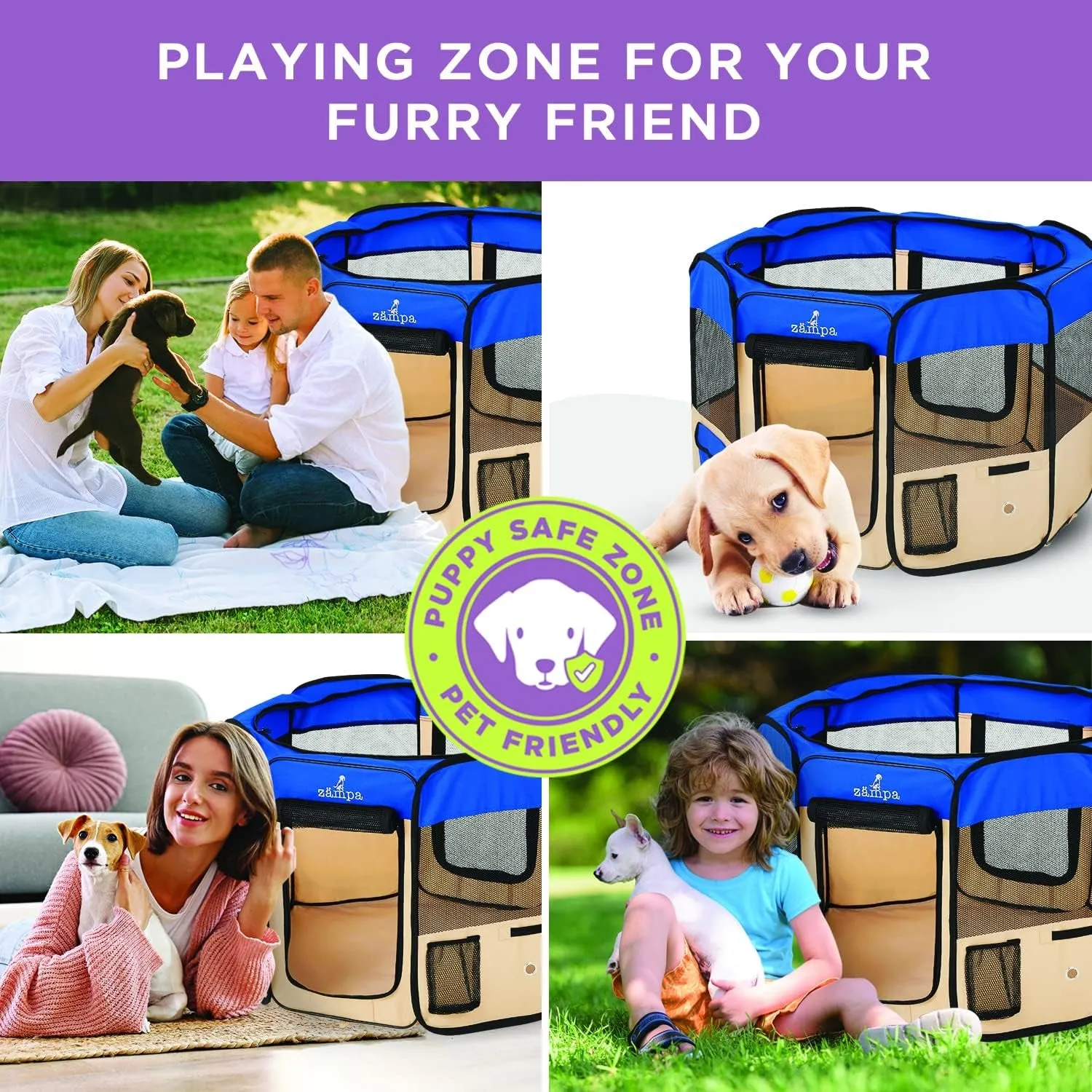 Dog Playpen Medium 45"X45"X24" Pop up Portable Playpen for Dogs and Cat, Foldable | Indoor/Outdoor Pen & Travel Pet Carrier   Carrying Case.