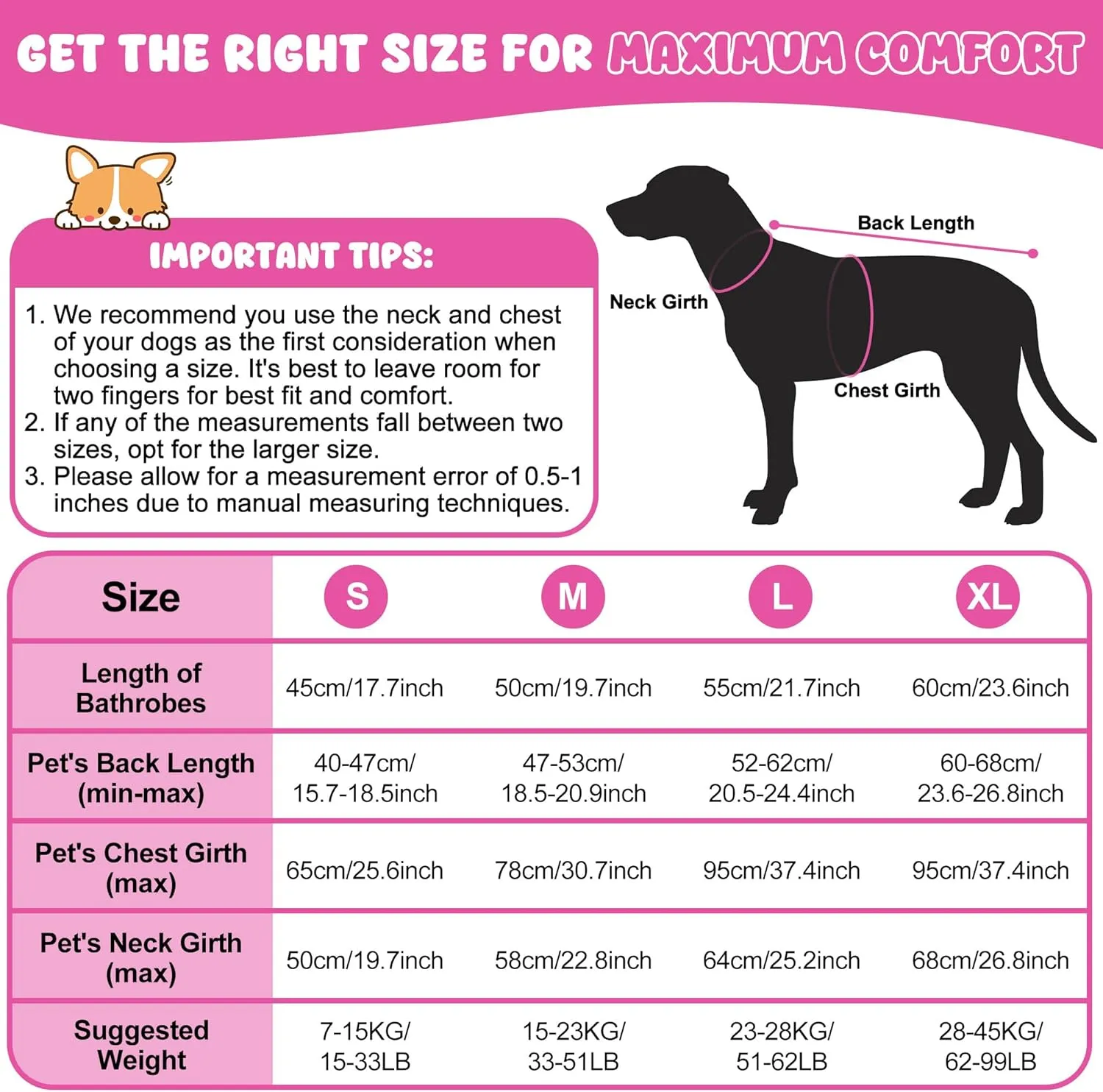 Dog Raincoat, Waterproof Dog Coat with Reflective Straps, Leash Hole & Polar Fleece Lining, Winter Dog Rain Coat for Small, Medium & Large Dogs, Warm, Windproof Dog Vest Jackets