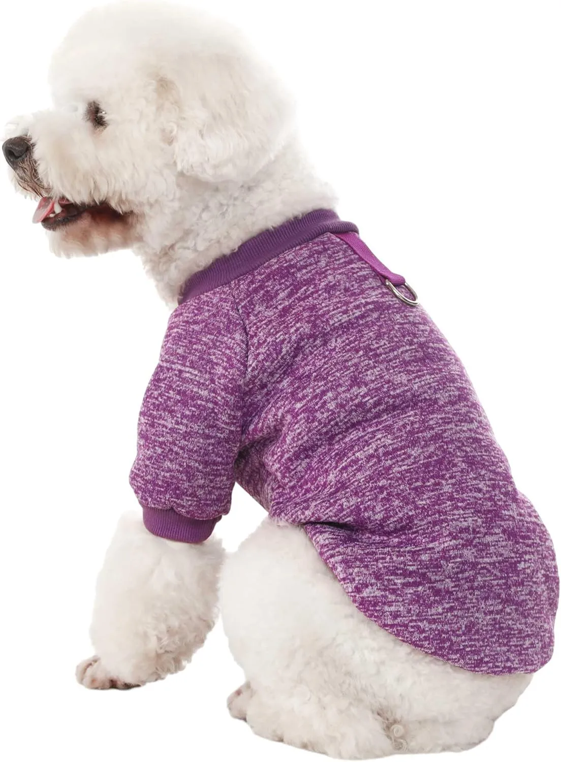 Dog Sweater, Dog Sweaters for Small Dogs, 2, 3 Pack Warm Soft Pet Clothes for Puppy, Medium Large Cat, Dogs Girl or Boy, Dog Shirt for Winter Christmas (Buckle Pink Purple HotPink, X-Small)