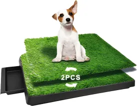 Dog Urinal containing 2 Replaceable lawns, Dog Potty Grass .Portable pet bedpans That can be Washed Suitable for Almost All Types of Dogs. Length: 25 inches. Width 20 inches. Height: 3 inches