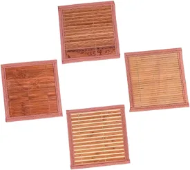 DOITOOL Hamster Summer Cushion 4pcs Bamboo Pet Sleeping Mats Cooling Mat for Animals Pet Bedding Mats Random Style