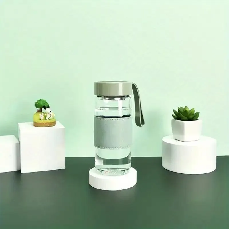 Durable Heat-resistant Glass Cup with Tea Filter