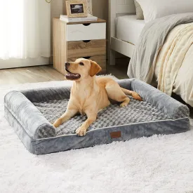 Egg Crate Foam Orthopedic Dog Bed with Bolsters in all sizes (Gray)