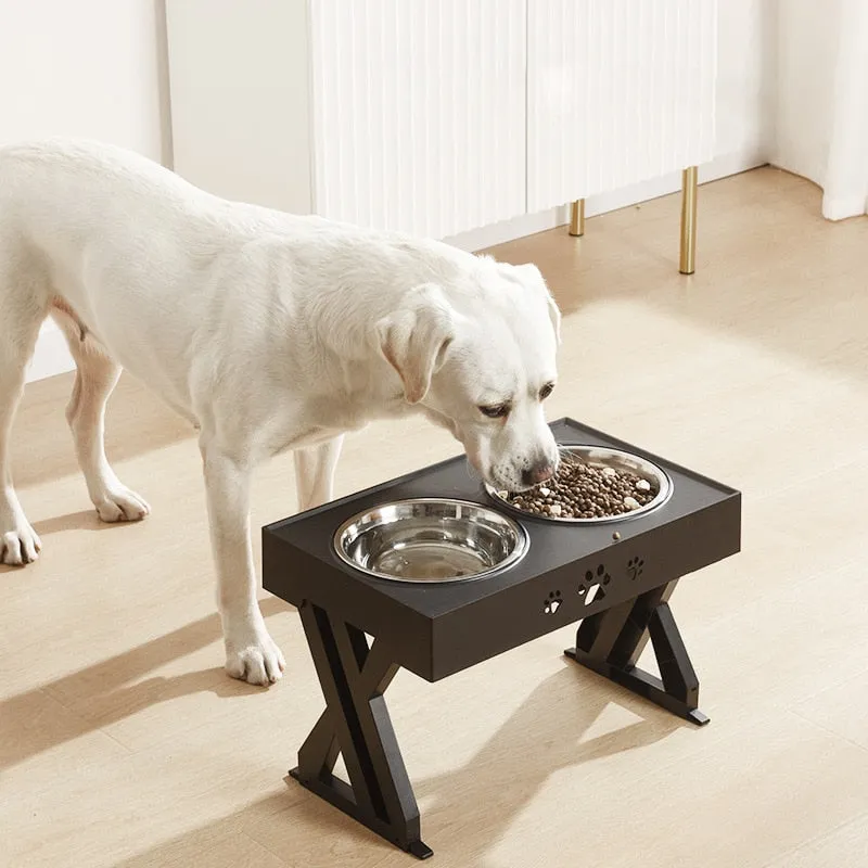 Elevated Pet Bowls 3 Adjustable Heights Lift Table