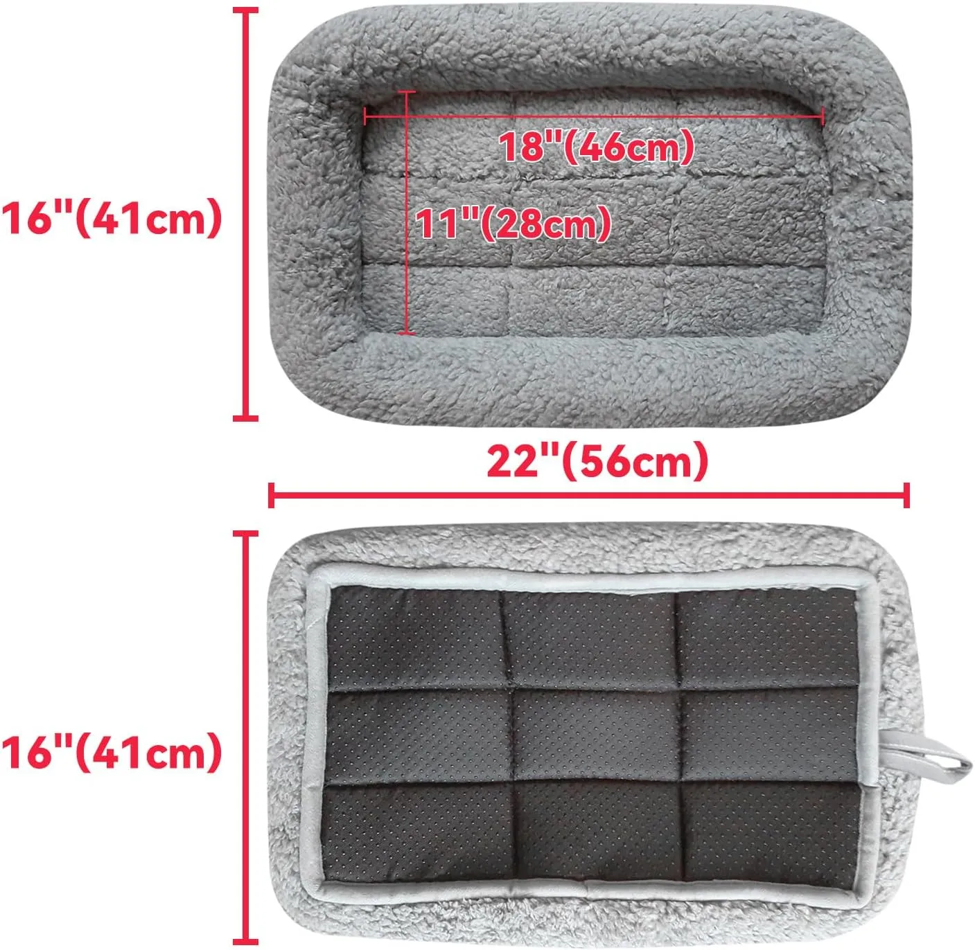 Enjoying Cat Mat Bed 16" x 22" Pet Bed with Pillow Around for Dogs Cats Curled Sleeping Beds for Carrier/Crate Small to Medium Dog Cushion, Anti Skid Bottom, Medium