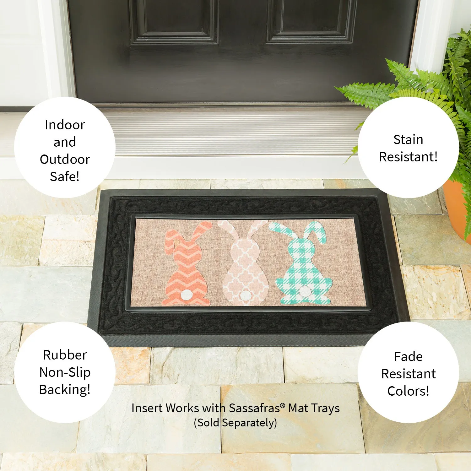 Evergreen Pattern Bunnies Sassafras Burlap Switch Mat