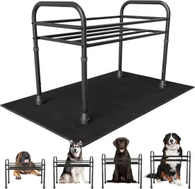 Extra Large & Tall Metal Raised Dog Bowl Stand for Extra Large Dogs, Table Steel Frame Dog Bowls Stand with Mat,Non-Slip,Adjust to 4 Heights 15"-22", Holds 4"-10.5" Diameter Bowl,Bowl Not Included