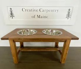 Farmhouse Style Rustic Stained Dog Feeder - Personalized