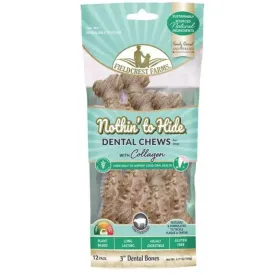 Fieldcrest Farms Nothin' to Hide Dental Bone Beef Dog Treat 3", 12 pack