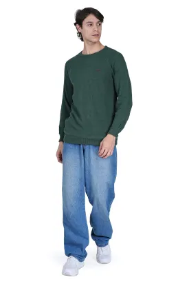 Flawless Men Green Knitted Sweater