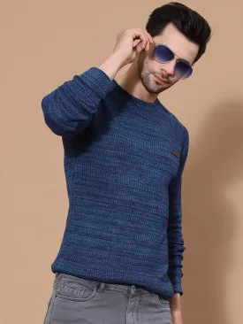 Flawless Mens's Blue Knitted Sweater