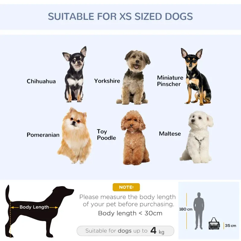 Foldable Grey Pet Carrier with Cushion - 51cm for Mini Dogs and Cats
