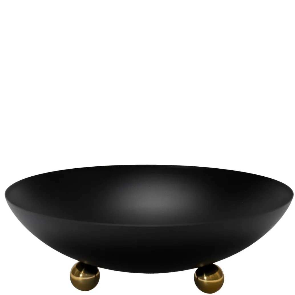 Footed Bowl Black and Gold
