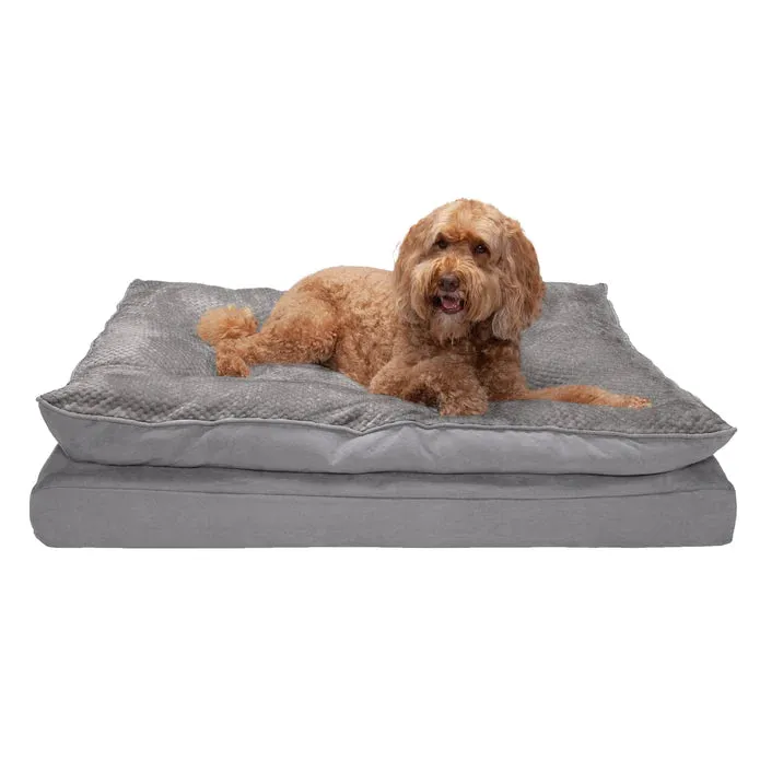 FURHAVEN MINKY PIL BED GRAY