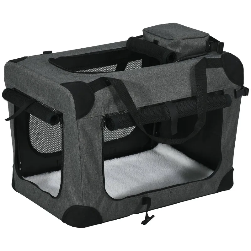 Grey Oxford Fabric Pet Carrier