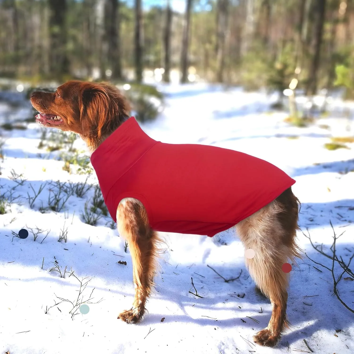 IECOii XL Dog Sweater,Stretch Fleece Vest Dog Sweater - Red,X-Large,Turtleneck Dog Sweater for Large Dogs Girl Boy,Warm Dog Fleece Sweater Extra Large Dog Sweater Dog Sweatshirt,Christmas Dog Sweater