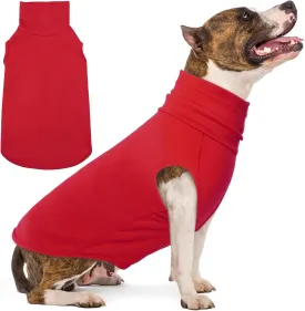 IECOii XL Dog Sweater,Stretch Fleece Vest Dog Sweater - Red,X-Large,Turtleneck Dog Sweater for Large Dogs Girl Boy,Warm Dog Fleece Sweater Extra Large Dog Sweater Dog Sweatshirt,Christmas Dog Sweater