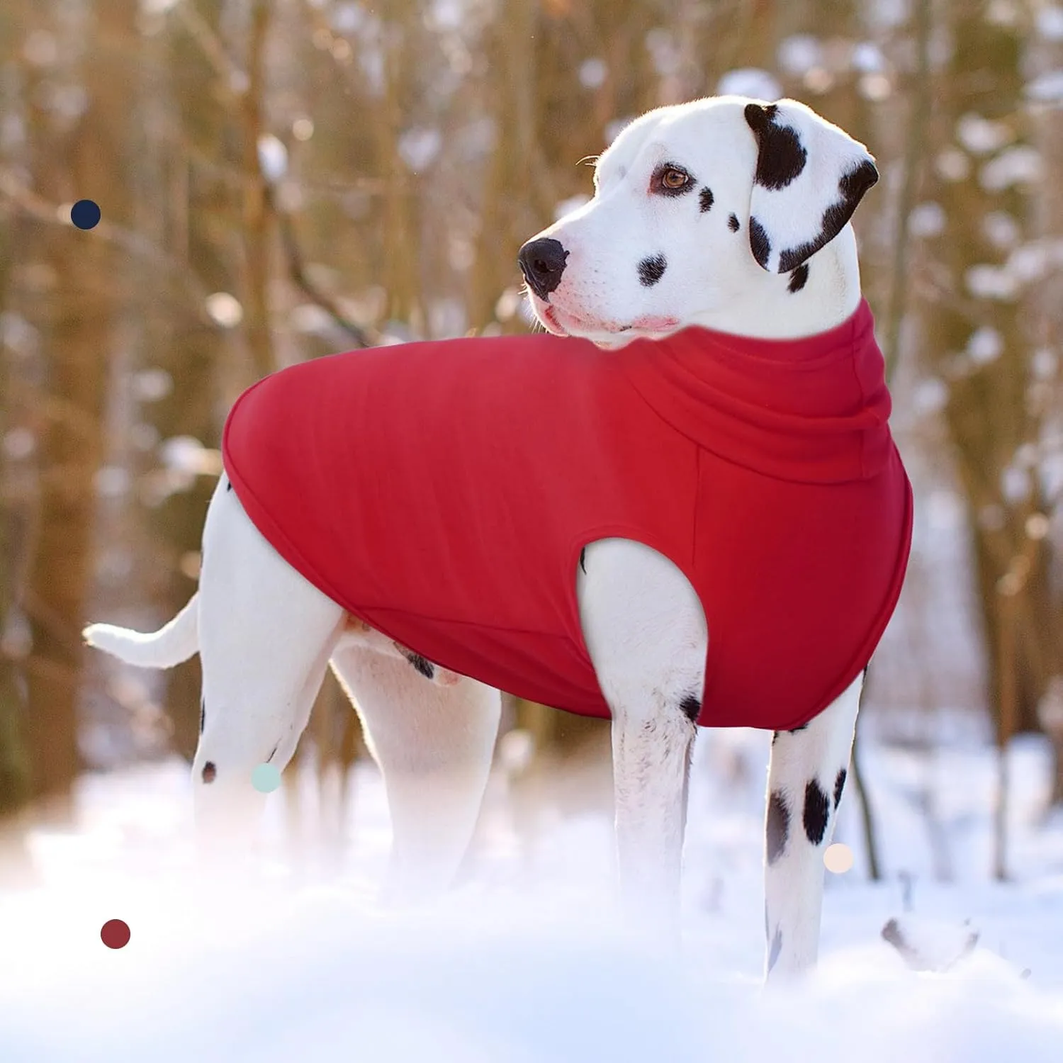 IECOii XL Dog Sweater,Stretch Fleece Vest Dog Sweater - Red,X-Large,Turtleneck Dog Sweater for Large Dogs Girl Boy,Warm Dog Fleece Sweater Extra Large Dog Sweater Dog Sweatshirt,Christmas Dog Sweater