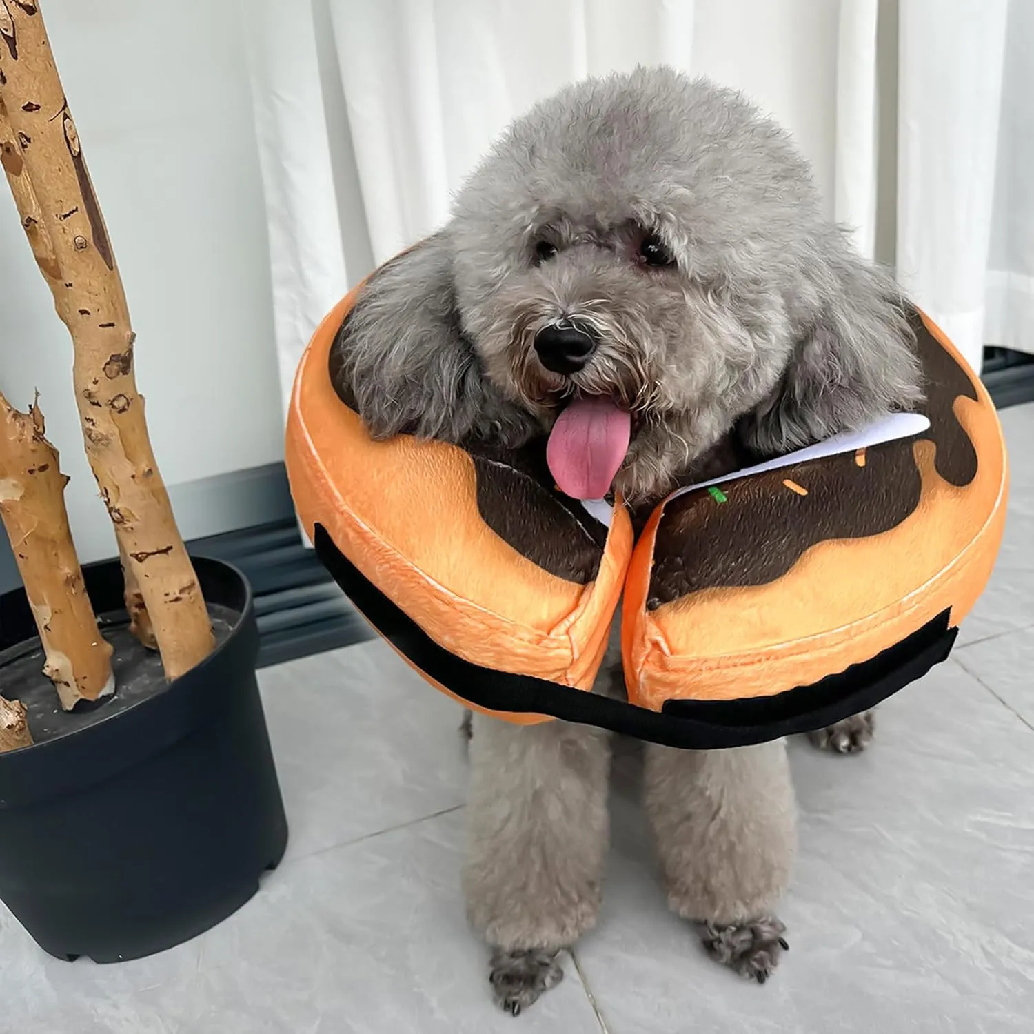 Inflatable Dog Cone, Soft Adjustable Blow up Donut Collar for After Surgery, Small Medium Large Dogs and Cats