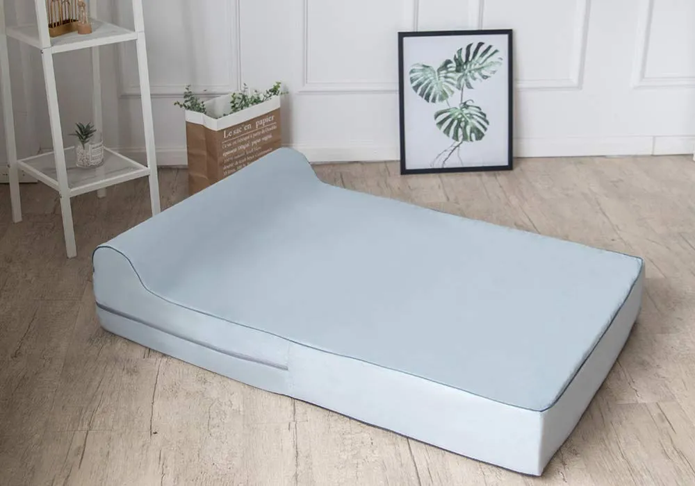 Jumbo Orthopedic Dog Bed - 7-inch Thick Memory Foam Pet Bed with Pillow With Removable Cover & Free Waterproof Liner - For Large Breed Dogs
