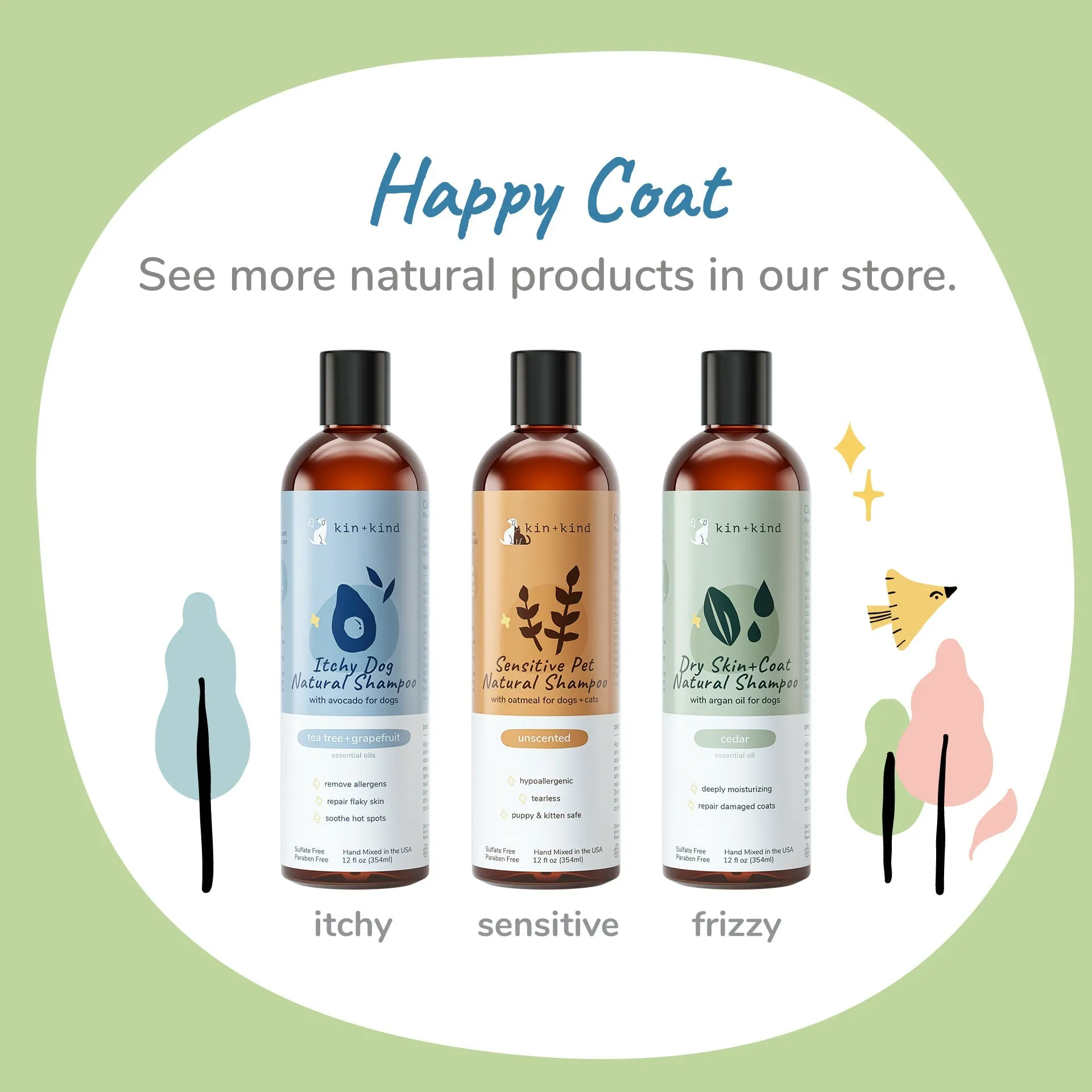 Kin Kind Shampoo Itchy Pet Rosemary/Peppermint 12oz