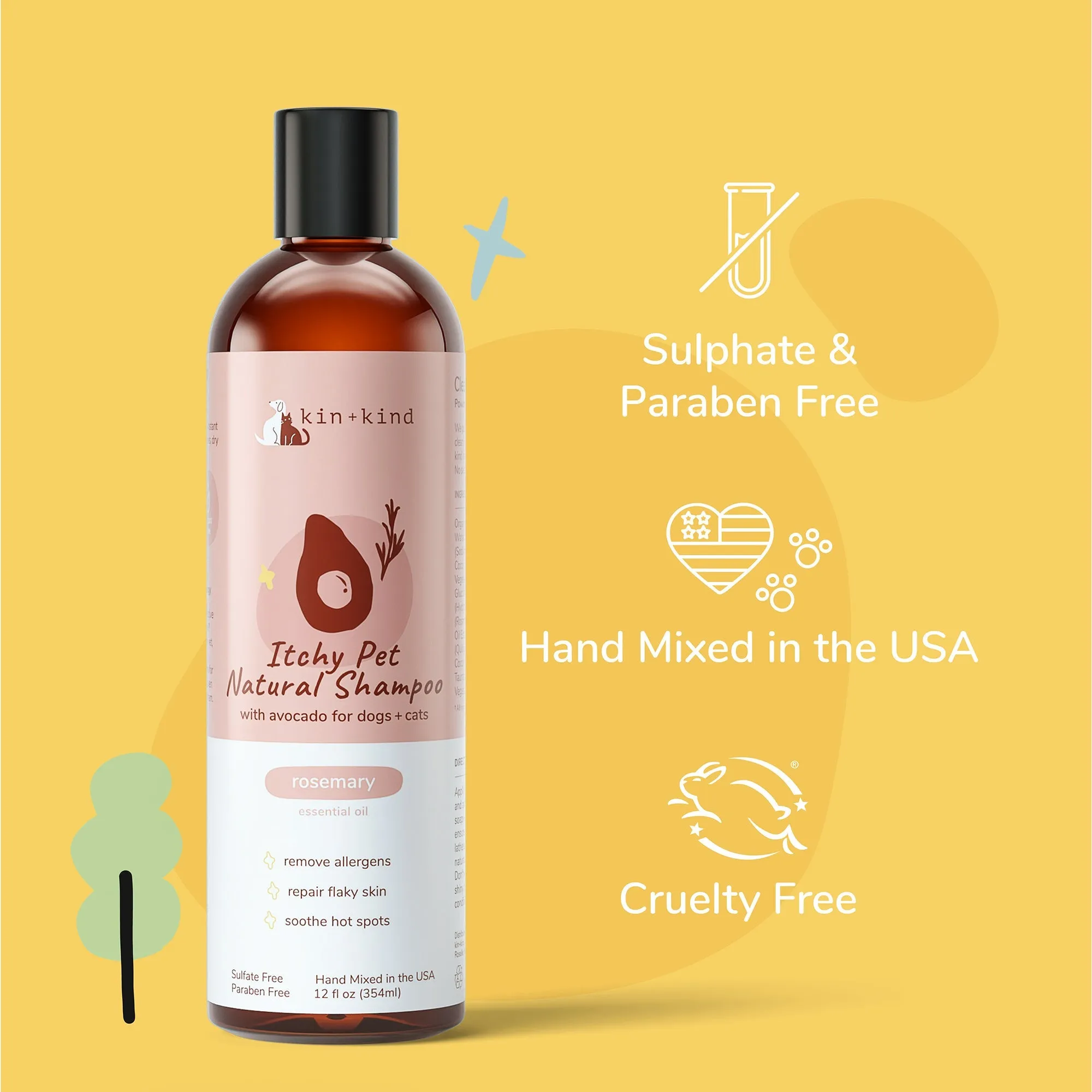 Kin Kind Shampoo Itchy Pet Rosemary/Peppermint 12oz