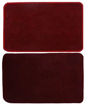Kuber Industries Microfiber Anti Slip 2 Pieces Bath Mat 22"x14", Red and Maroon - CTKTC22019