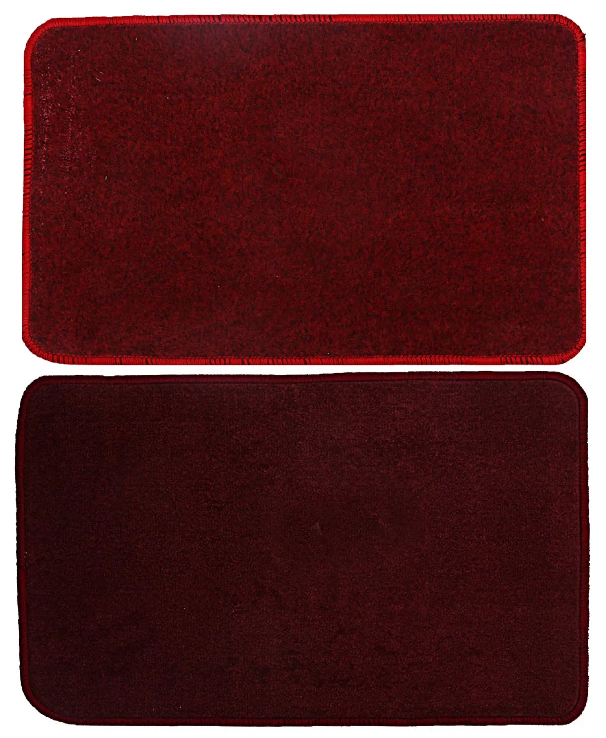 Kuber Industries Microfiber Anti Slip 2 Pieces Bath Mat 22"x14", Red and Maroon - CTKTC22019