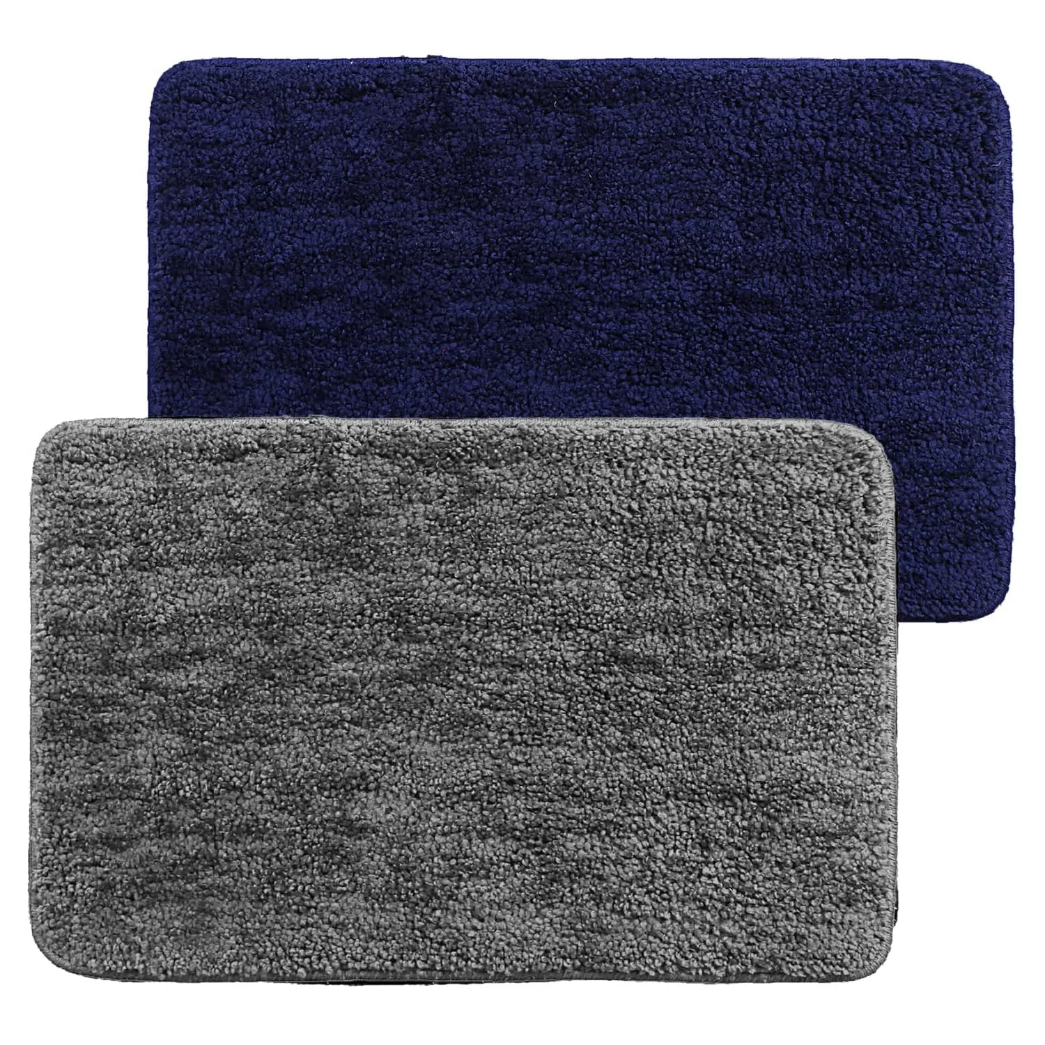 Kuber Industries Pack of 6 Super Soft Door mat|Microfiber Anti-Slip Water Absorbant Fluffy Floor Mat|Entrance Mat for Kitchen,Bedside,Door,Living Room,60x40 cm,Set of 2|Grey Blue Solid