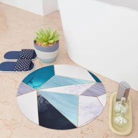 Kuber Industries Round Bathmat | Anti Skid Door Mat | Super Absorbent Bath Mat | Rubber Floor Mat for Home | Quick-Drying Non-Slip Floor Mat | HY032 | Multicolor
