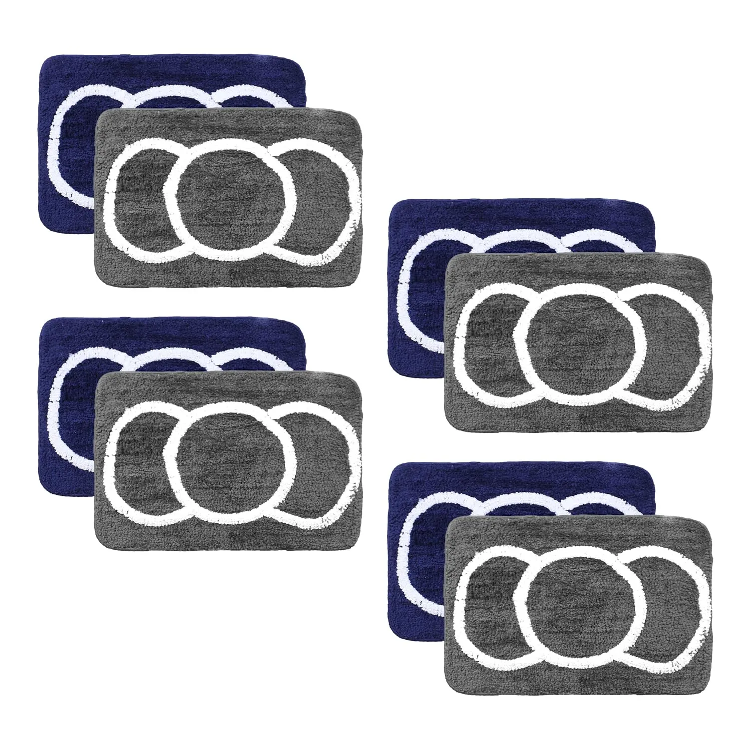 Kuber Industries Super Soft Door mat|Microfiber Anti-Slip Water Absorbant Fluffy Floor Mat|Entrance Mat for Kitchen,Bedside,Door,Living Room,60x40 cm,Set of 2|Blue and Grey (Pack of 4)