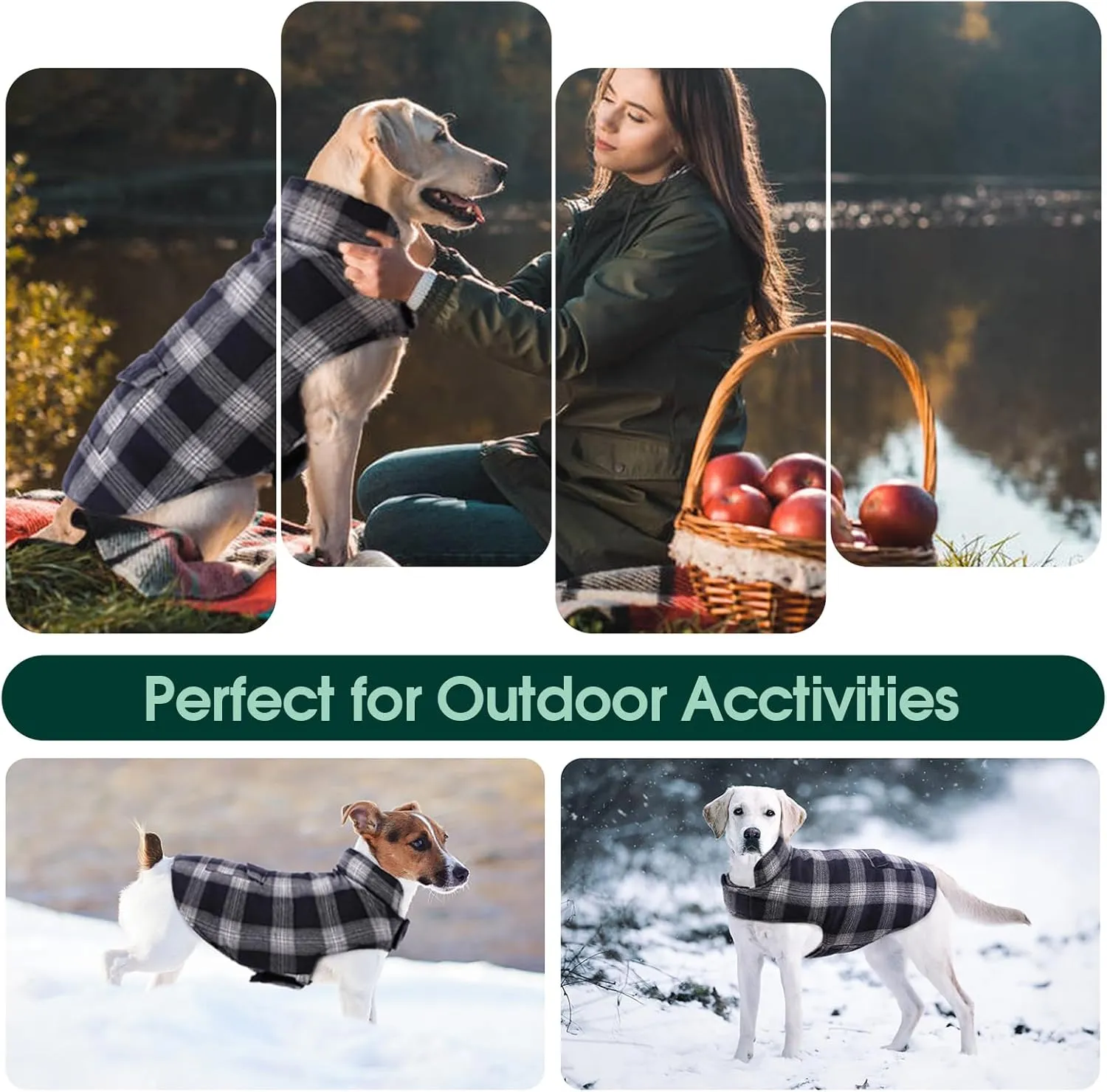 Kuoser Reversible Dog Jacket, Warm Winter Coat, Windproof Dog Clothes, Dark Blue XS