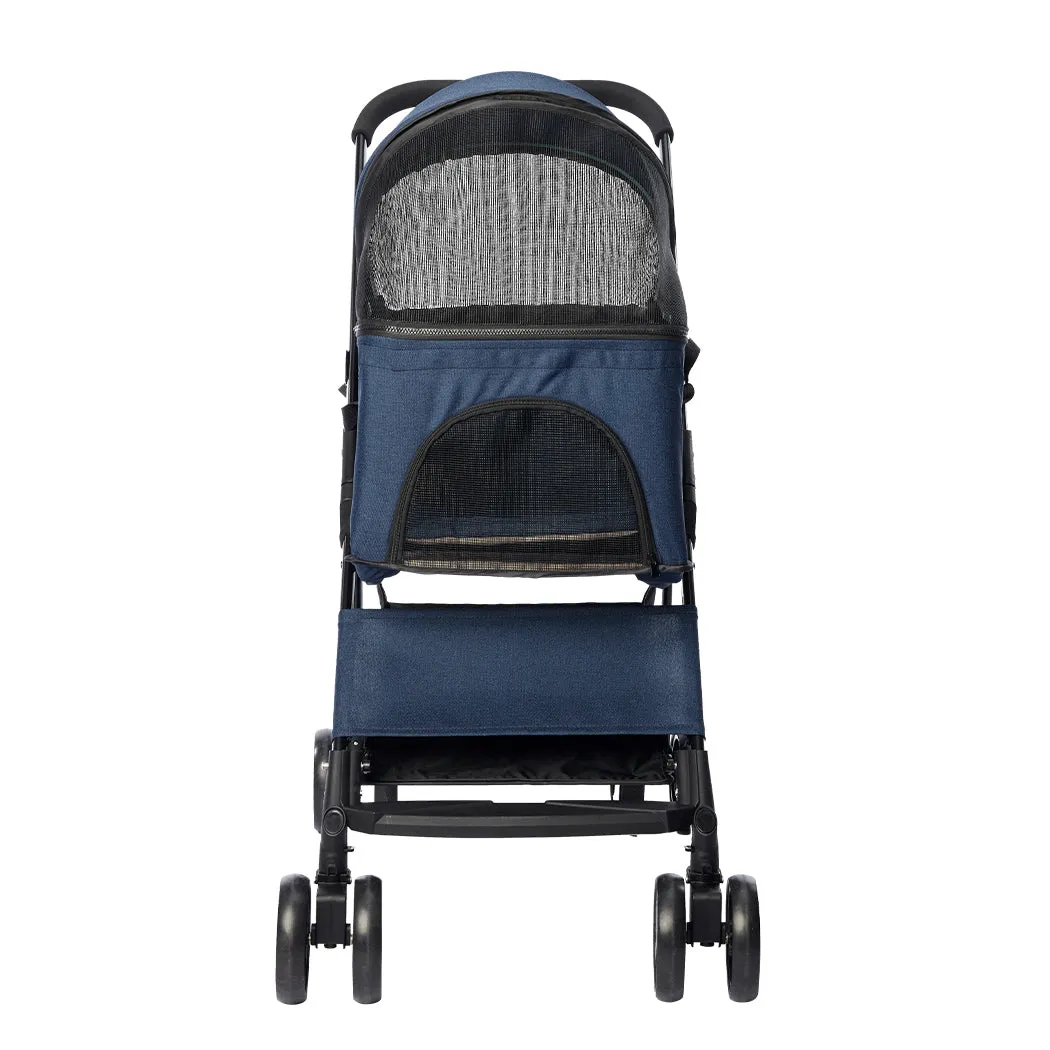 Large Travel Foldable Pushchair Pet Stroller 3 in 1 -  Blue
