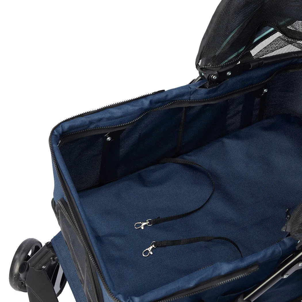 Large Travel Foldable Pushchair Pet Stroller 3 in 1 -  Blue