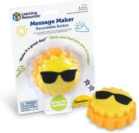 Learning Resources Message Maker Recordable Button Sunshine, Social Emotional Learning Toys, Social Emotional Learning Games, 1 Piece