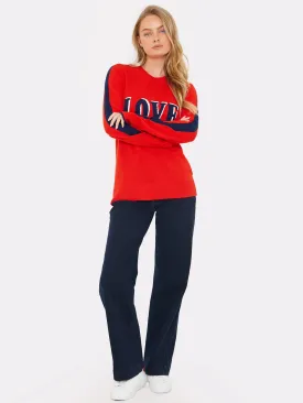 Love Knitted Sweater by Brodie in Pomodori Red