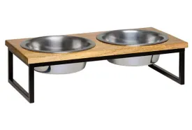 Loving Pets Natural Wooden Top Diner, Large: 2-Quarts