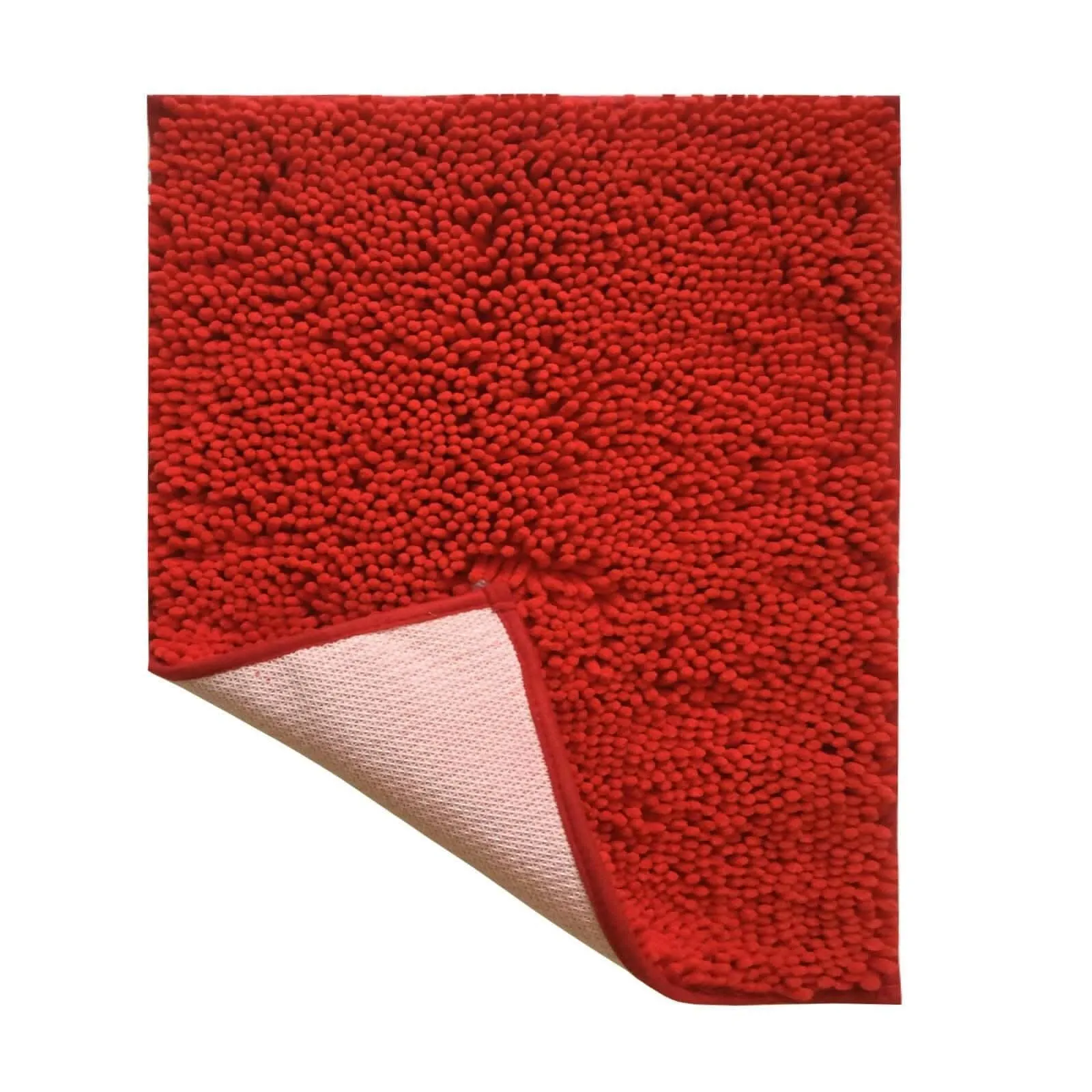 Lushomes Bathroom Mat (2200 GSM Floor, 12 x 18 Inch, Red)