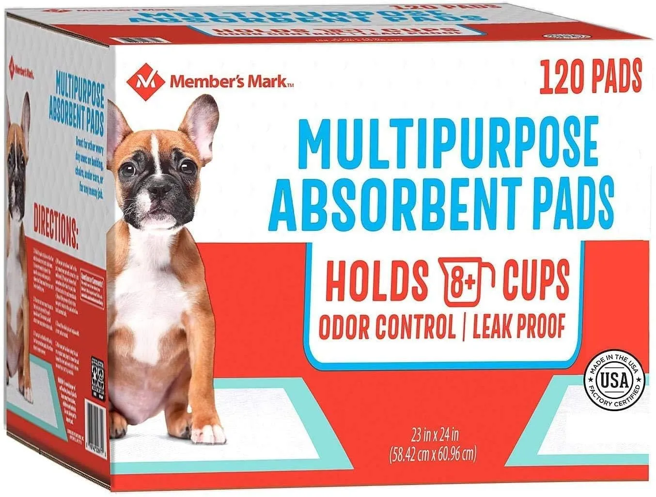 MEMBER'S MARK Pet Training Pads, 23 x 24, 2-pack Total 240 Count
