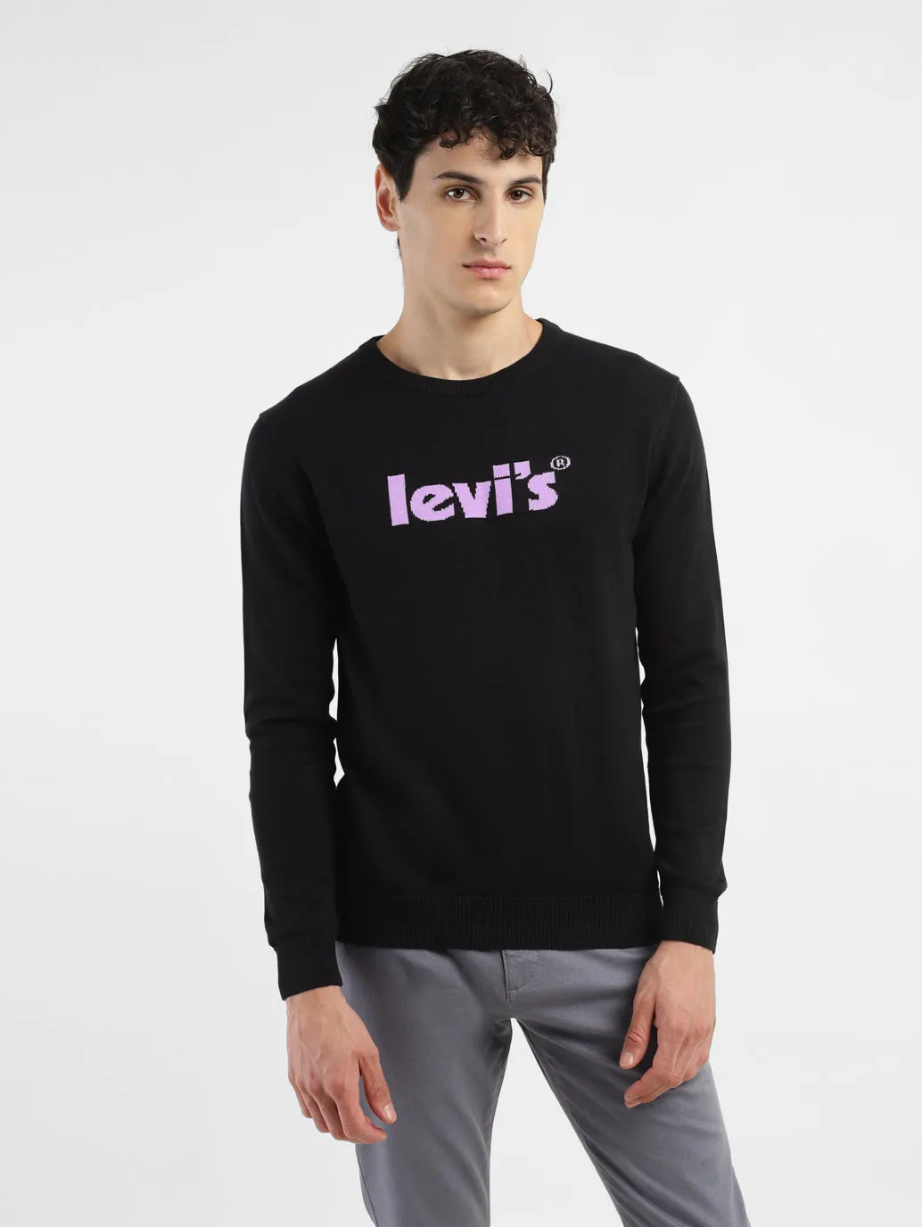Men's Printed Crew Neck Sweater