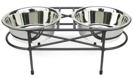 Mesh Elevated Double Dog Bowl