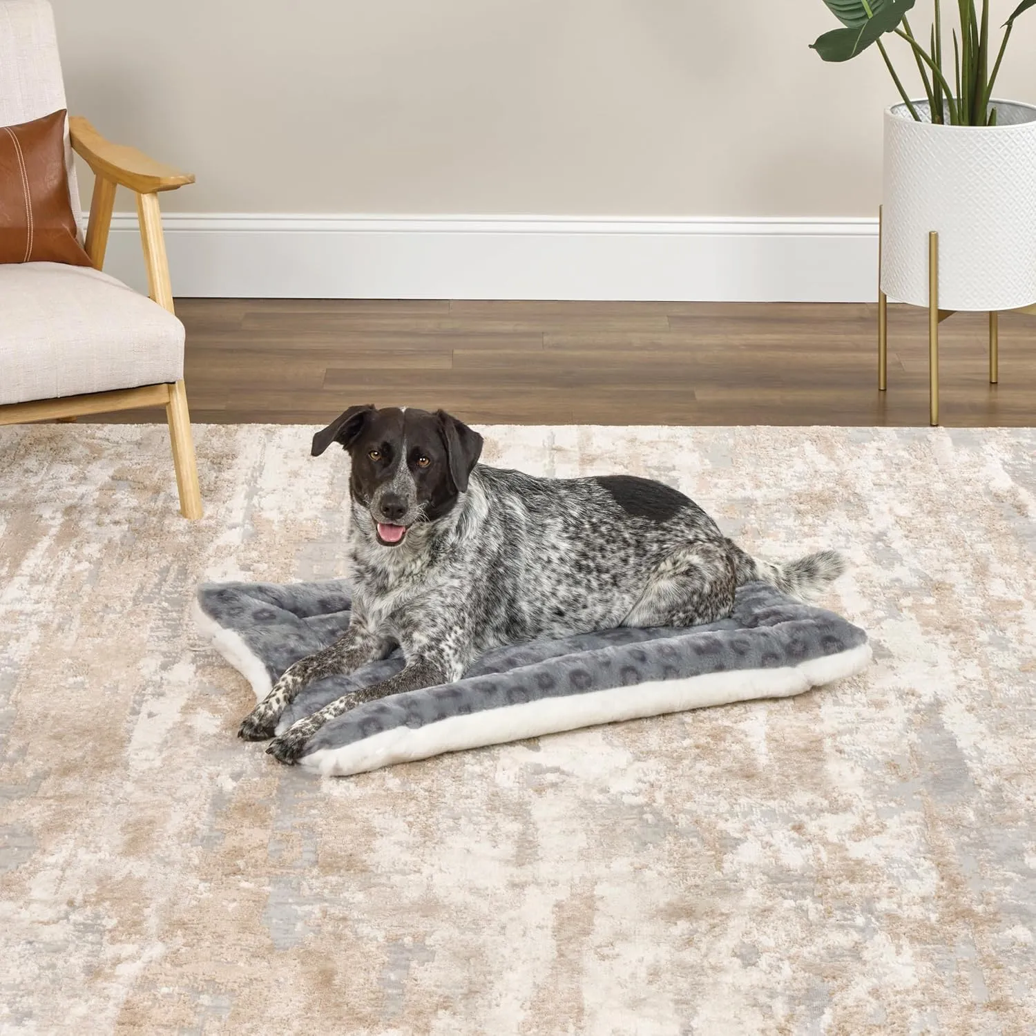 MidWest Homes for Pets Reversible Pet Bed; Machine Washable; Great for Intermediate Dog Breeds; Spotted Gray; 36"; 40236-FVGYS