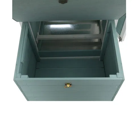 Modern Wooden Outdoor Rabbit Run Enclosure in Mint