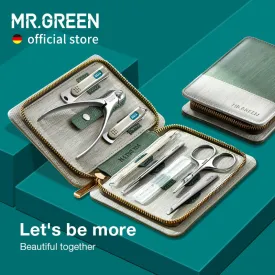 MR.GREEN Professional Manicure Pedicure & Facial Grooming 8pc Medical Grade Travel Kit