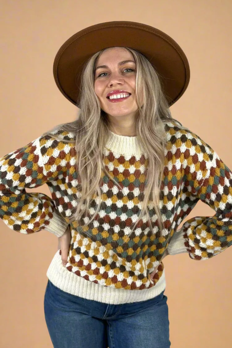 Multicolor Hexagon Knit Sweater Multi