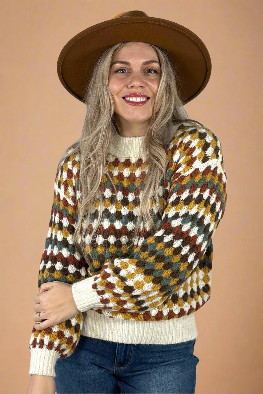 Multicolor Hexagon Knit Sweater Multi