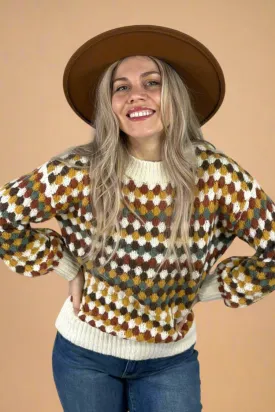 Multicolor Hexagon Knit Sweater Multi