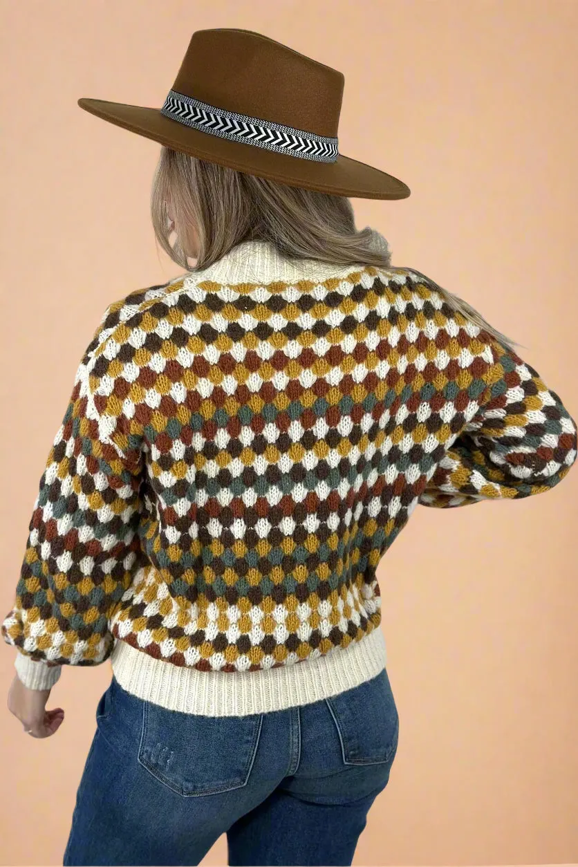 Multicolor Hexagon Knit Sweater Multi