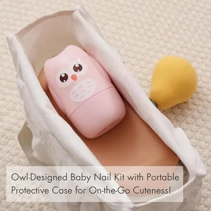 Newborn Nail Trimmer: Owl Baby Nail Care Set - 4-in-1 Baby Manicure Kit with Case - Green